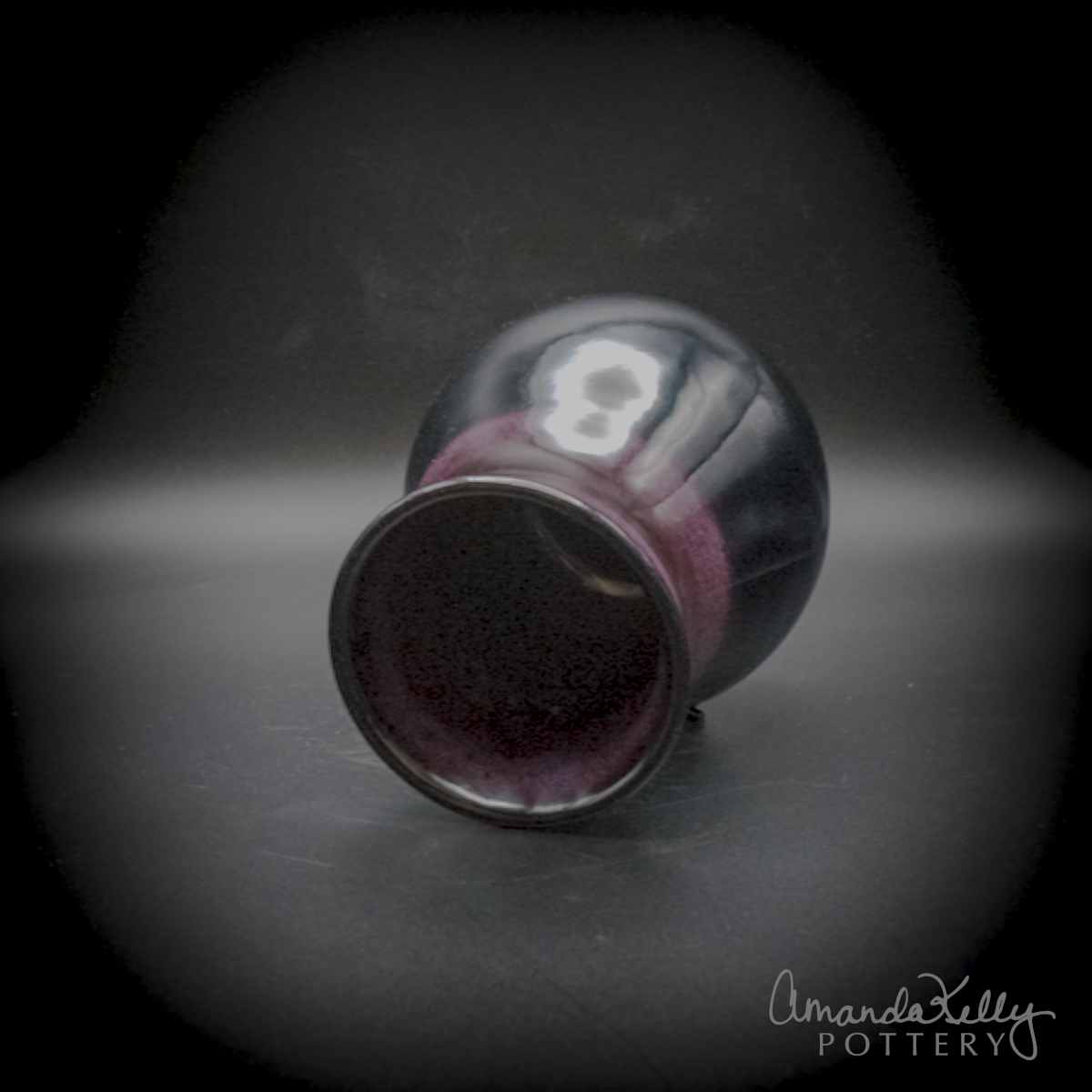 Midnight Violet Rim Stoneware Tumbler — 9oz - Image 4