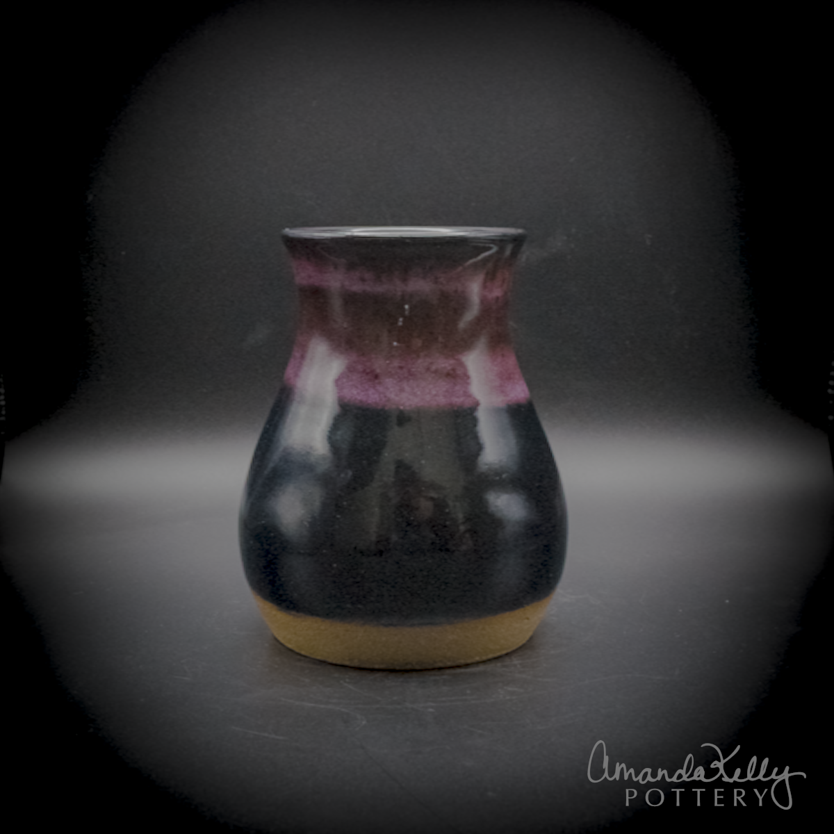 Midnight Violet Rim Stoneware Tumbler — 9oz