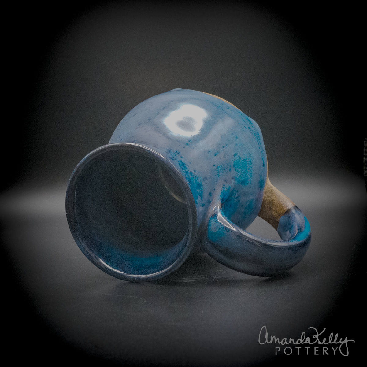 Midnight Sapphire Wave Tall Belly Mug — 14oz - Image 5