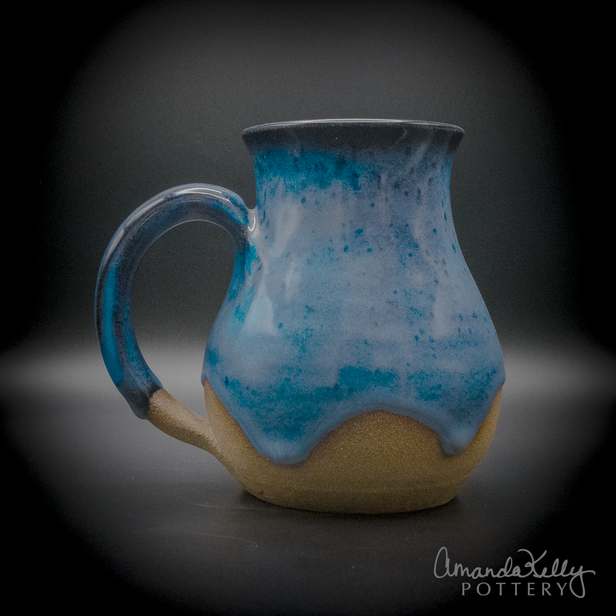 Midnight Sapphire Wave Tall Belly Mug — 14oz - Image 3