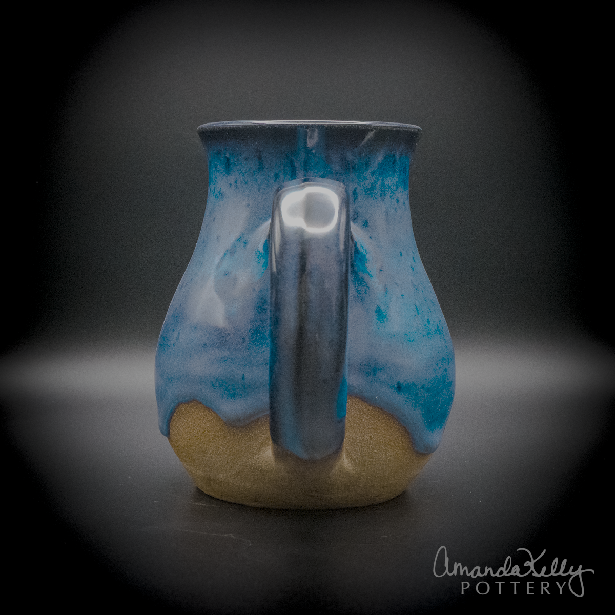 Midnight Sapphire Wave Tall Belly Mug — 14oz - Image 2