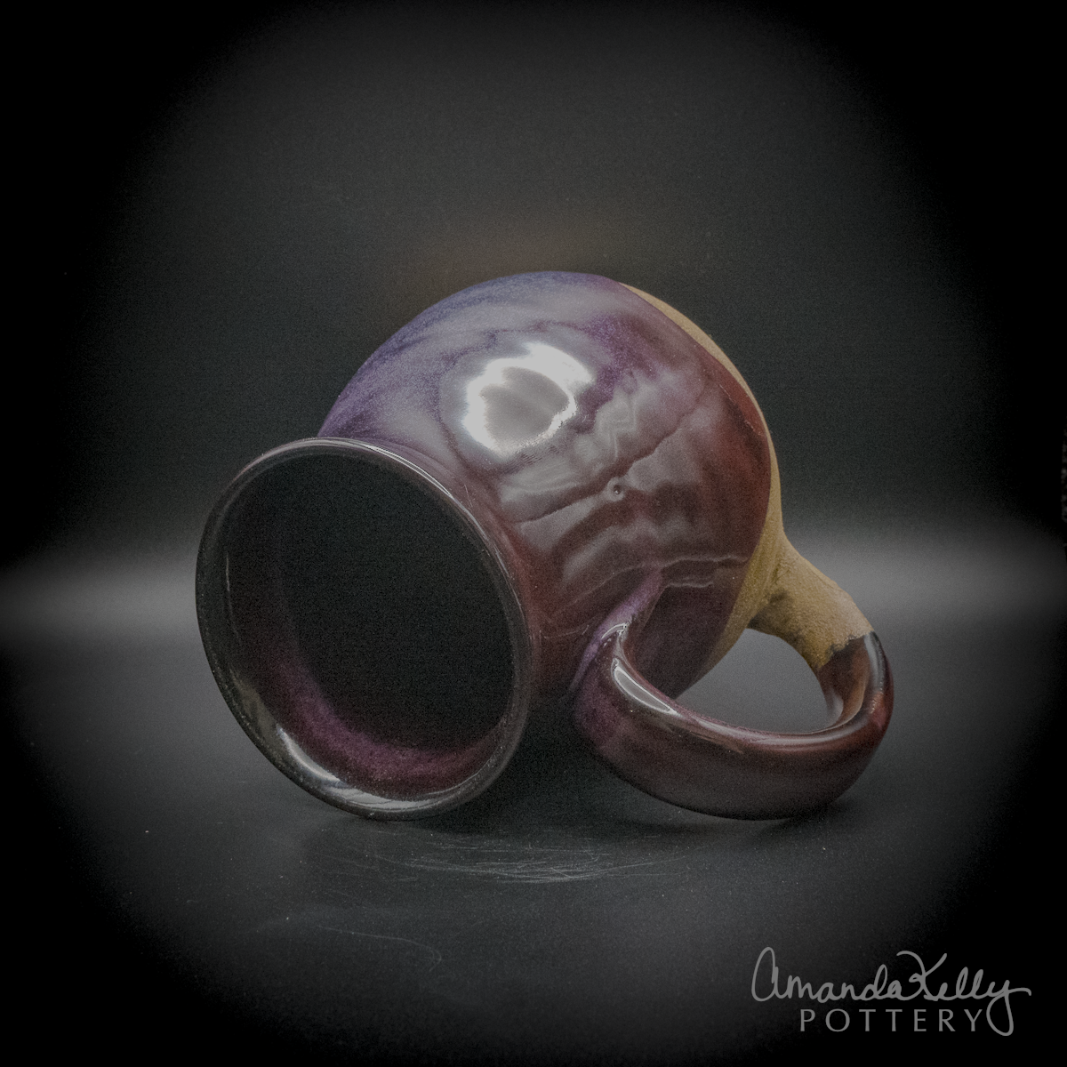 Midnight Violet Waves Milk Bottle Belly Mug — 16oz - Image 5