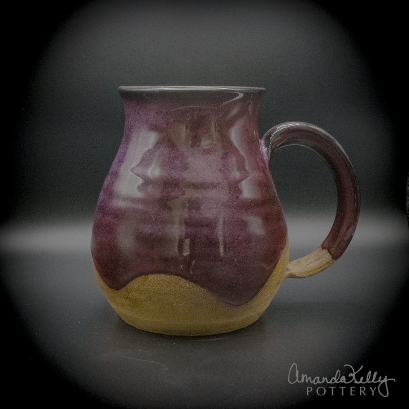 Midnight Violet Waves Milk Bottle Belly Mug — 16oz